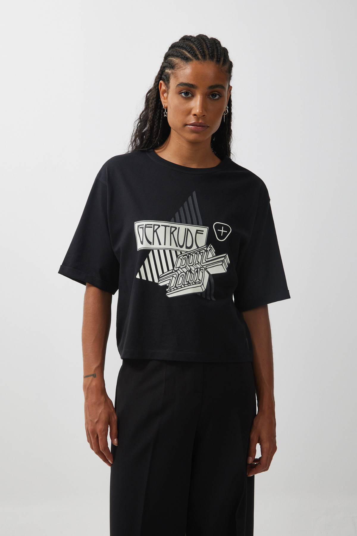 T-shirt col rond femme LISETTE noir GertrudeGaston