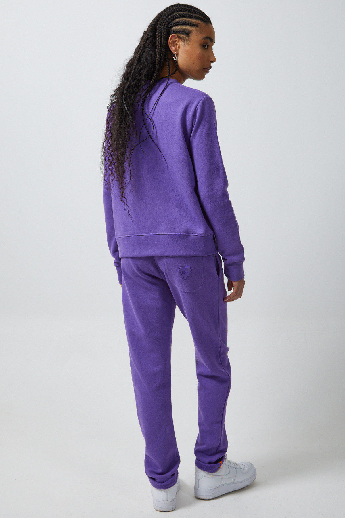 Ella Curl round neck sweater Purple