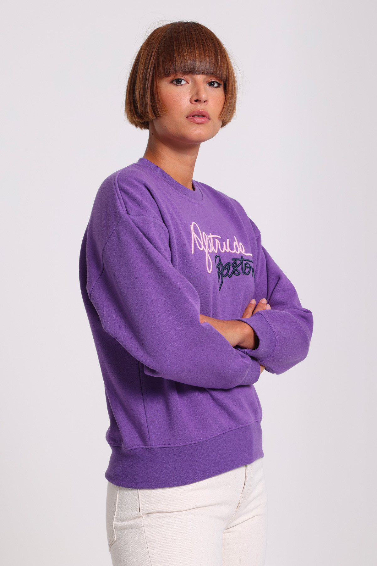 Bene round neck sweatshirt Purple