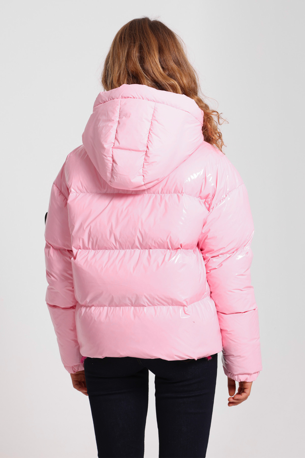 Short puffy jacket Lili bright Pink
