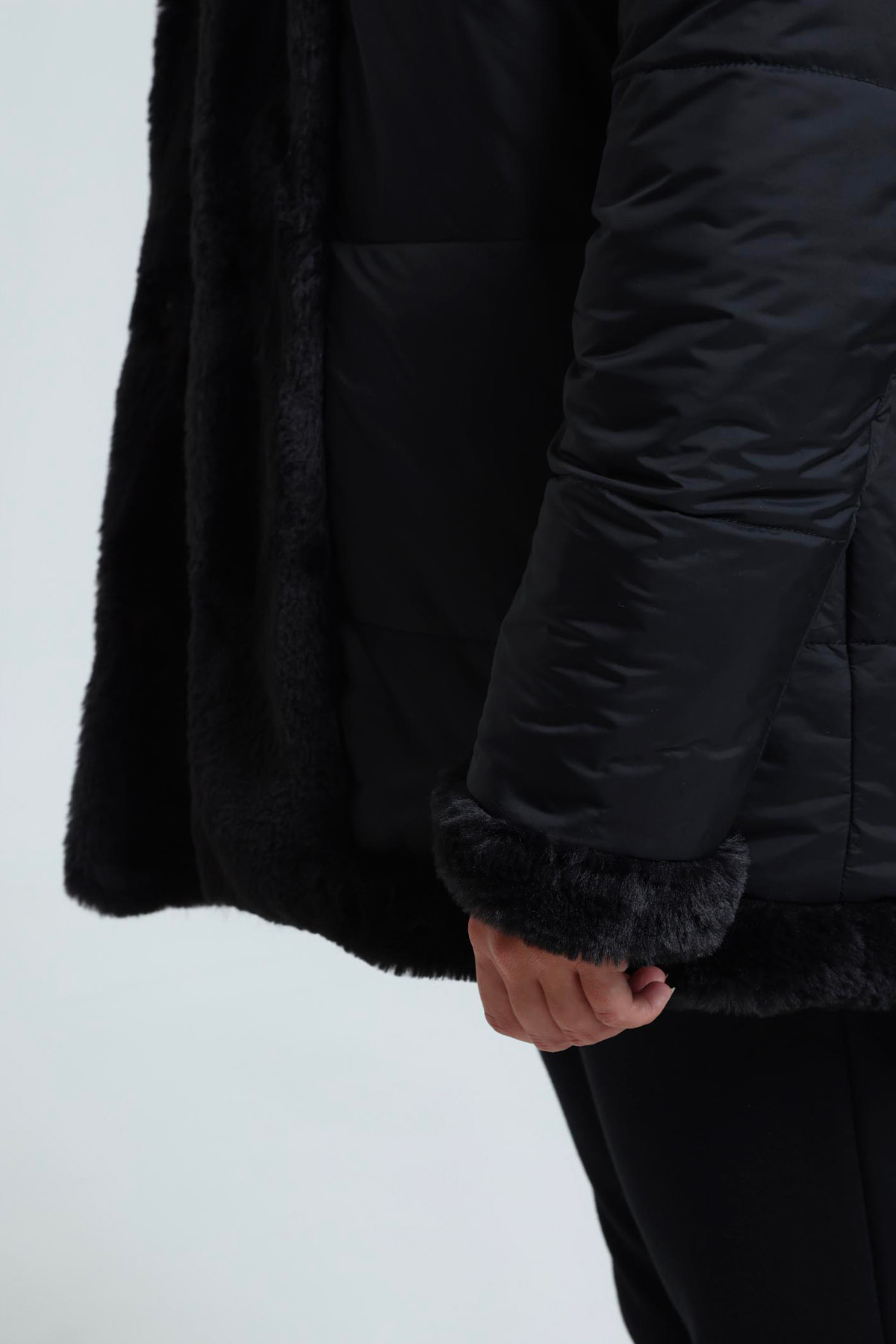 Fortunee synthetic fur coat Black