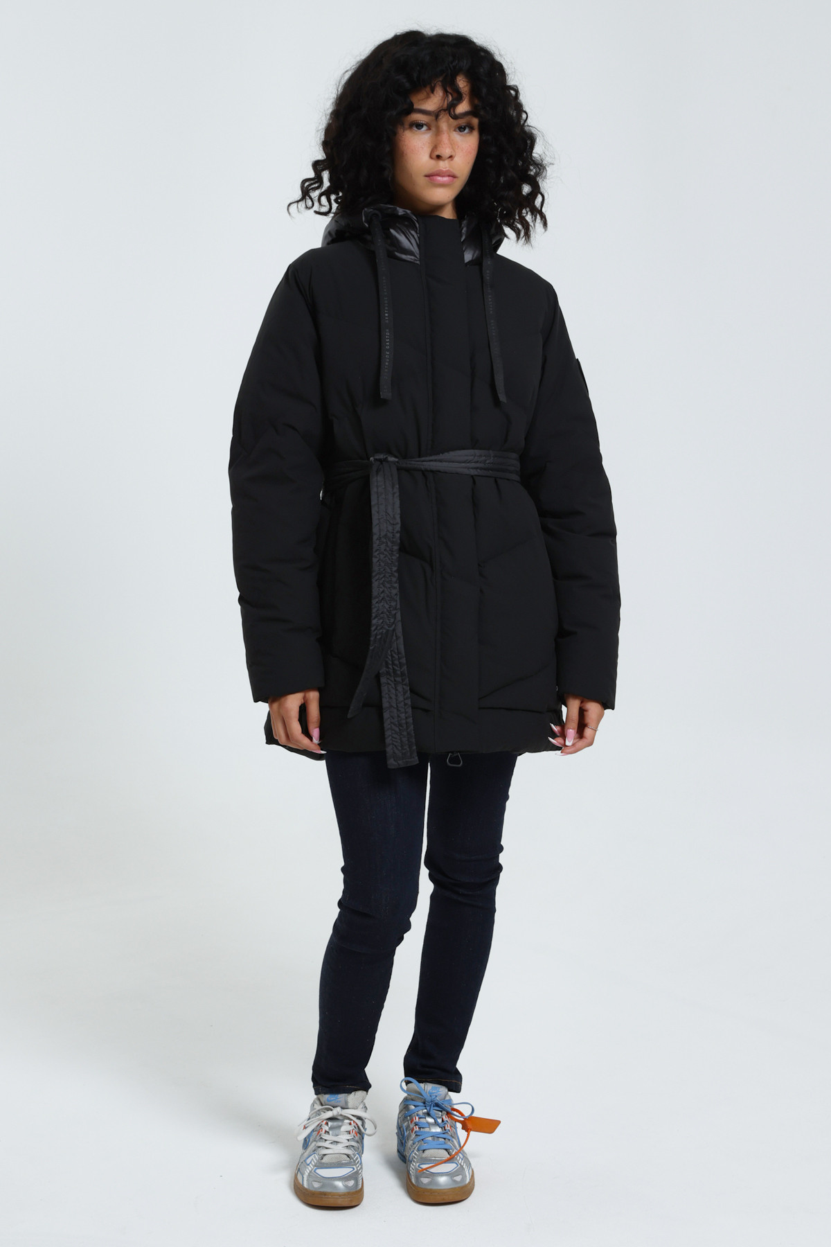 Mid-length down jacket...