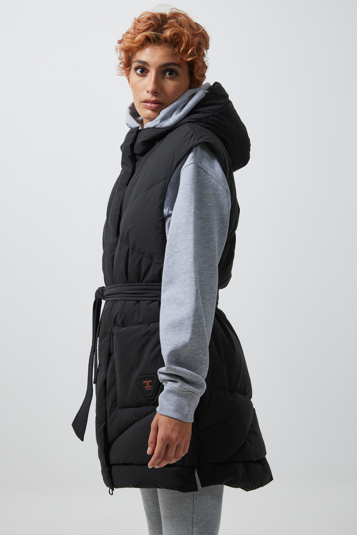 Sleeveless mid-length down jacket Marinetta Black