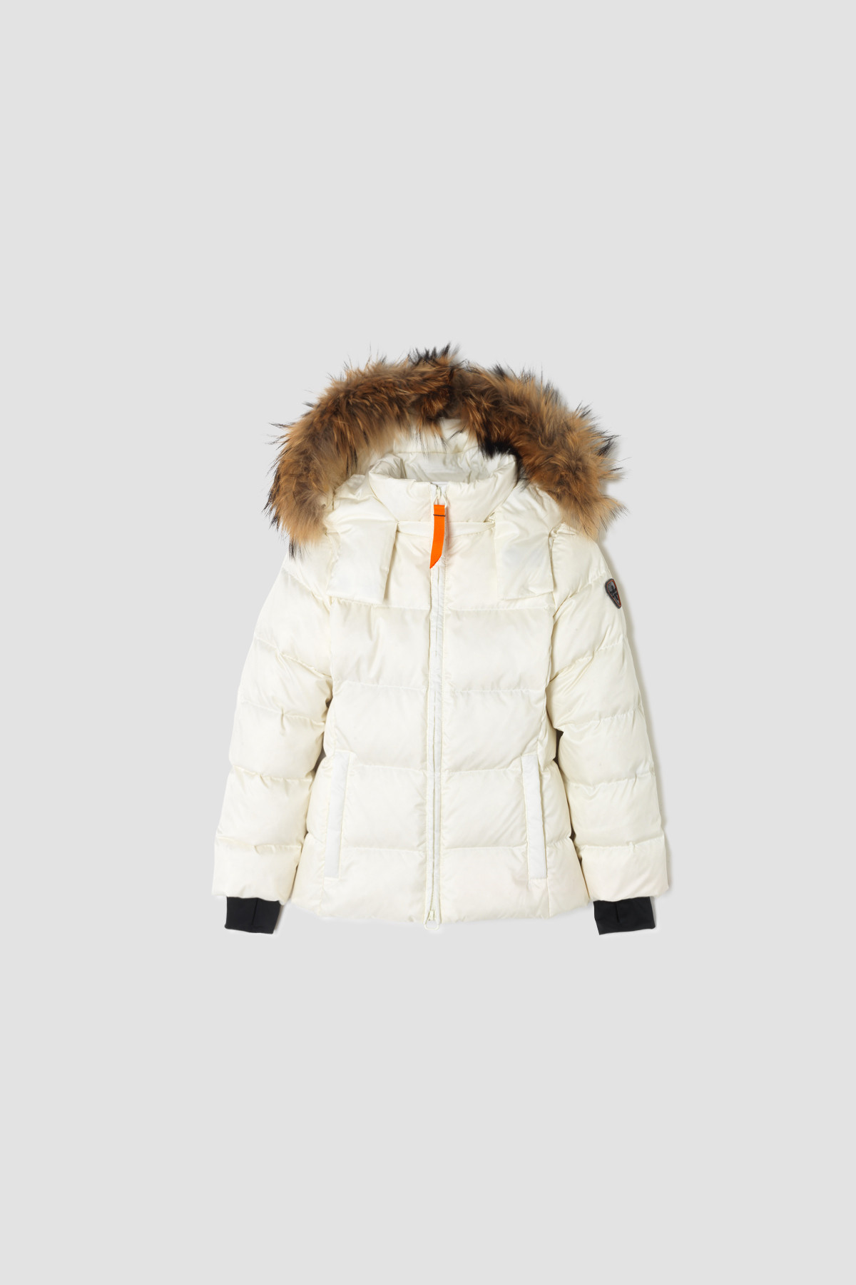 Little Olga Shiny fitted down jacket White