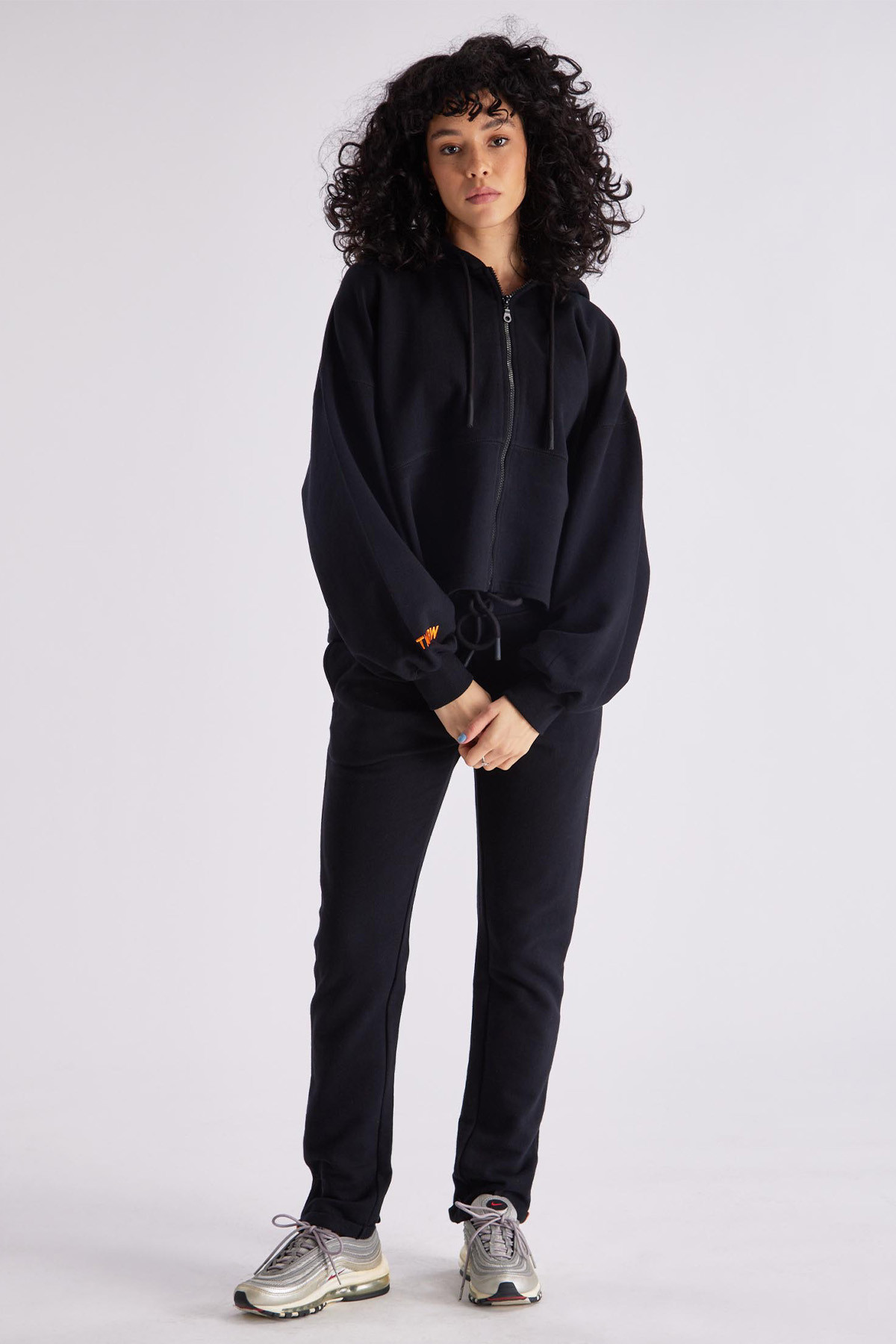 Black women's AMANDA GertrudeGaston zip-up hoodie, long sleeves