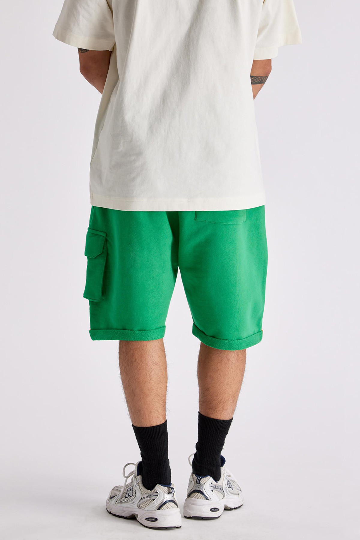 Men's Ivan green fleece cargo shorts GertrudeGaston
