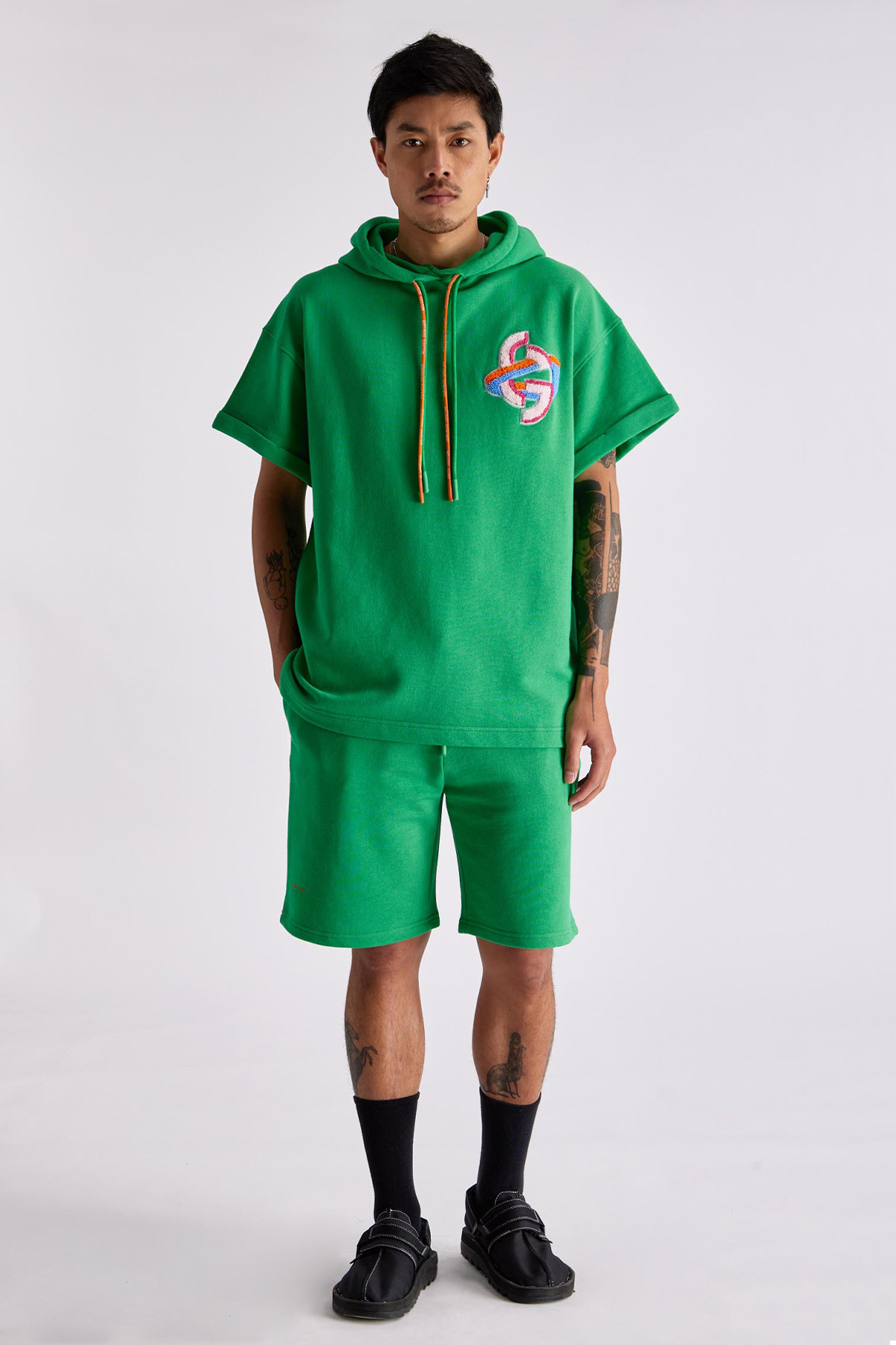 Sleeveless unisex hoodie Barth Green
