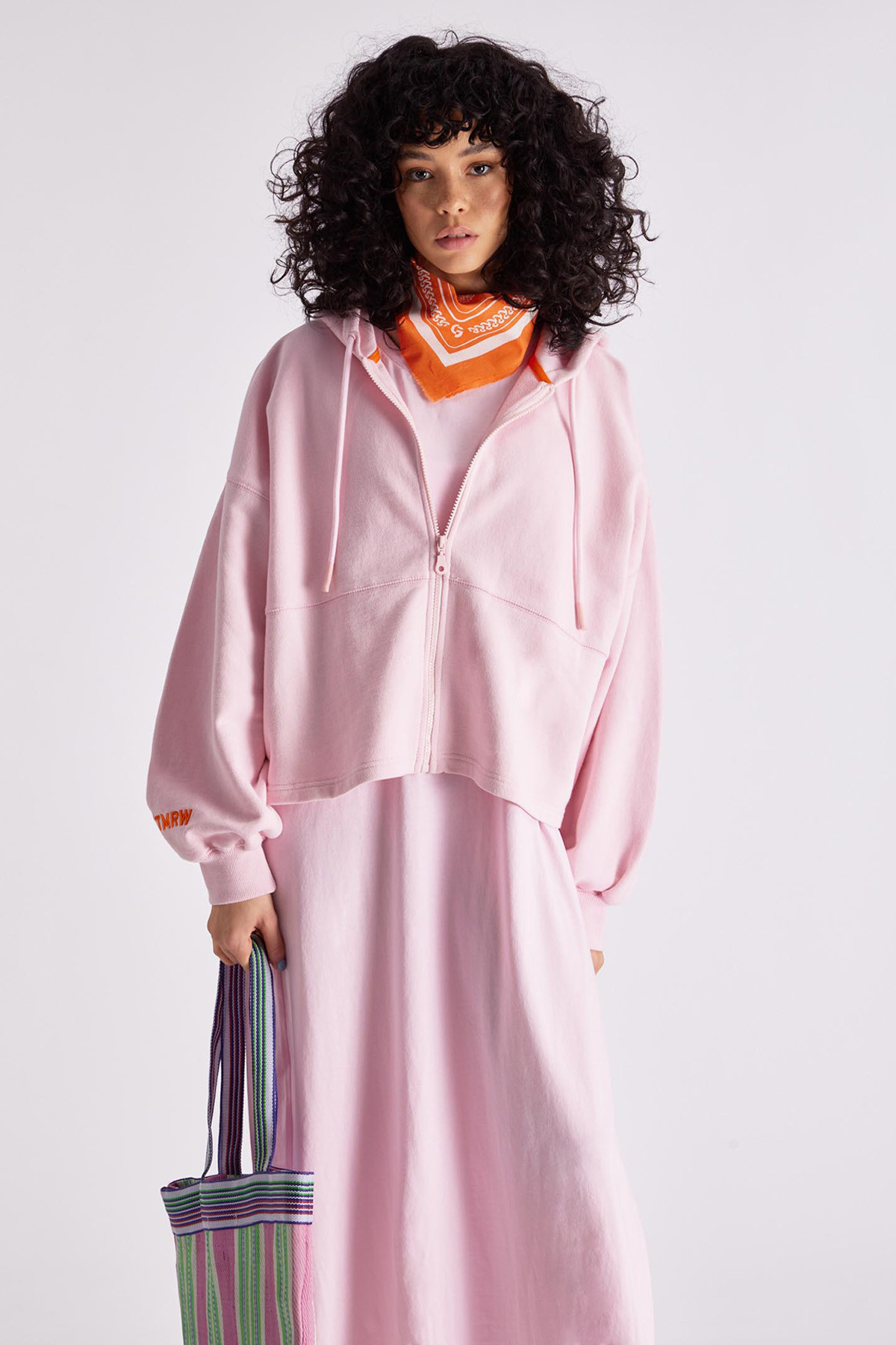 Pink women's AMANDA GertrudeGaston zip-up hoodie, long sleeves