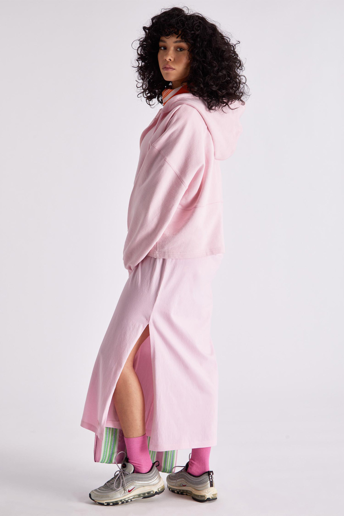 Pink women's AMANDA GertrudeGaston zip-up hoodie, long sleeves